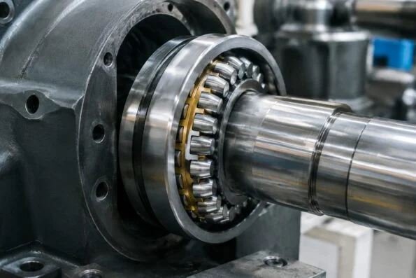 Spherical roller bearing being fitted to a heavy machinery shaft